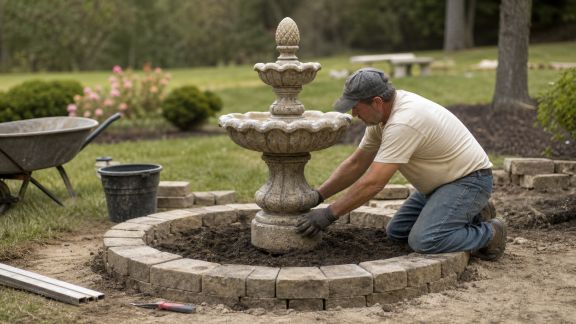 Installer une fontaine décorative dans son jardin étape par étape