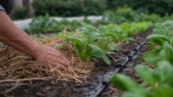 Optimiser l’eau au potager : mulching, micro-irrigation et astuces