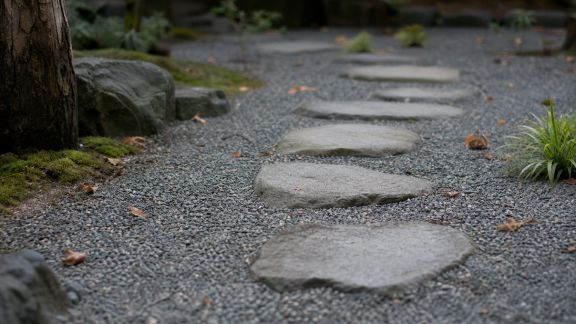 Réaliser un sentier de pas japonais en gravier